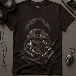 Ghostly Space Helmet T-Shirt - Brown - S - Inked 13 Ltd Unisex alternative tattoo apparel