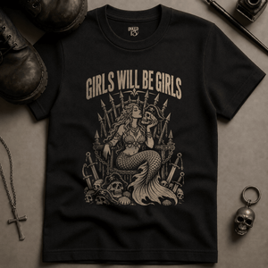 Girls Will Be Girls (New Style) T-shirt - Black - S - Inked 13 Ltd Unisex alternative tattoo apparel