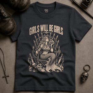Girls Will Be Girls (New Style) T-shirt - Graphite - S - Inked 13 Ltd Unisex alternative tattoo apparel