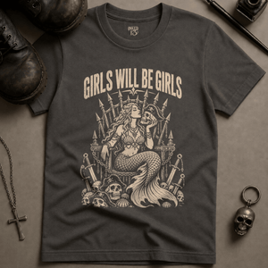 Girls Will Be Girls (New Style) T-shirt - Pepper - S - Inked 13 Ltd Unisex alternative tattoo apparel