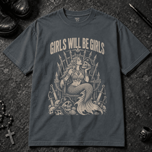Girls Will Be Girls T-shirt - Pepper - S - Inked 13 - Unisex alternative tattoo apparel.