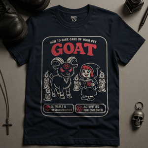 Goat Rituals T-Shirt - Navy - S - Inked 13 Ltd