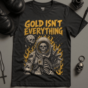 Gold Isn't Everything T-Shirt - Dark Grey - S - Inked 13 Ltd Unisex alternative tattoo apparel