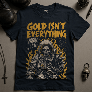 Gold Isn't Everything T-Shirt - Navy - S - Inked 13 Ltd Unisex alternative tattoo apparel