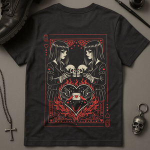 Goth Girl QoH T-Shirt - Dark Grey - S - Inked 13 Ltd Unisex alternative tattoo apparel