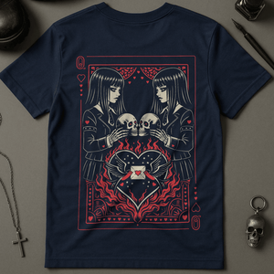 Goth Girl QoH T-Shirt - Navy - S - Inked 13 Ltd Unisex alternative tattoo apparel