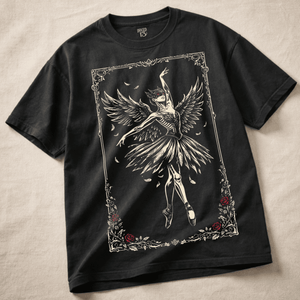 Gothic Ballet Heavyweight T-shirt - Black - S - Inked 13 Ltd Unisex alternative tattoo apparel