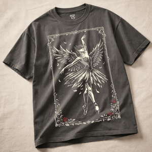 Gothic Ballet Heavyweight T-shirt - Pepper - M - Inked 13 Ltd Unisex alternative tattoo apparel