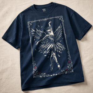 Gothic Ballet Heavyweight T-shirt - True Navy - S - Inked 13 Ltd Unisex alternative tattoo apparel