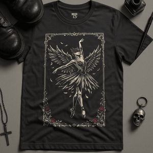 Gothic Ballet T-Shirt - Dark Grey - S - Inked 13 Ltd Unisex alternative tattoo apparel