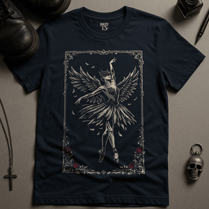 Gothic Ballet T-Shirt - Navy - S - Inked 13 Ltd Unisex alternative tattoo apparel
