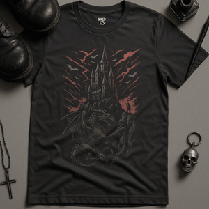 Gothic Dragon T-Shirt - Dark Grey - S - Inked 13 Ltd