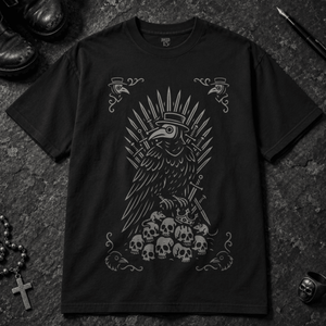 Gothic Plague Crow T-shirt - Black - S - Inked 13 - Unisex alternative tattoo apparel.
