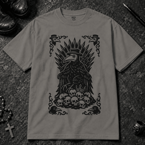 Gothic Plague Crow T-shirt - Grey - S - Inked 13 - Unisex alternative tattoo apparel.