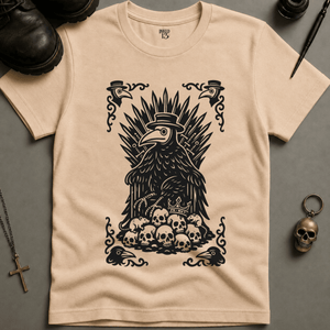 Gothic Plague Crow T-shirt (New Style) - Ivory - S - Inked 13 Ltd Unisex alternative tattoo apparel