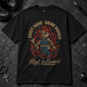 Graft Hard T-shirt - Black - S - Inked 13 Ltd Unisex alternative tattoo apparel