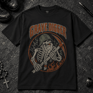 Grave Digger T-shirt - Black - S - Inked 13 - Unisex alternative tattoo apparel.