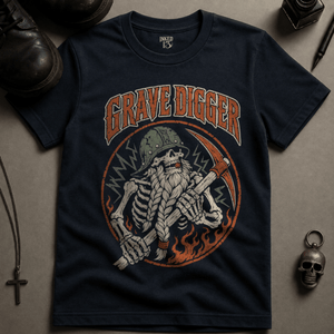 Grave Digger T-shirt - True Navy - S - Inked 13 Ltd Unisex alternative tattoo apparel
