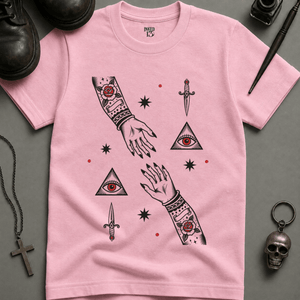 Hand Occult Design T-shirt - Blossom - S - Inked 13 Ltd Unisex alternative tattoo apparel
