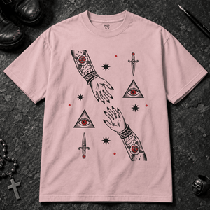 Hand Occult Design T-shirt - Blossom - S - Inked 13 - Unisex alternative tattoo apparel.