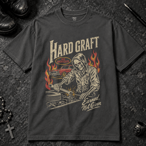 Hard Graft T-shirt - Graphite - S - Inked 13 Ltd Unisex alternative tattoo apparel