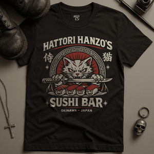 Hatori Sushi Bar T-Shirt - Black - S - Inked 13 Ltd Unisex alternative tattoo apparel