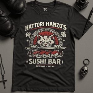 Hatori Sushi Bar T-Shirt - Dark Grey - S - Inked 13 Ltd Unisex alternative tattoo apparel