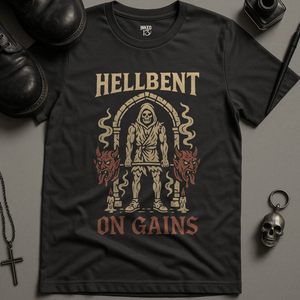 Hellbent On Gains T-Shirt - Dark Grey - S - Inked 13 Ltd