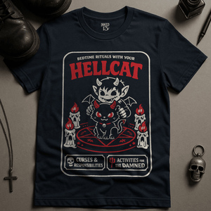Hellcat Rituals T-Shirt - Navy - S - Inked 13 Ltd