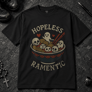 Hopeless Ramantic T-shirt - Black - S - Inked 13 - Unisex alternative tattoo apparel.
