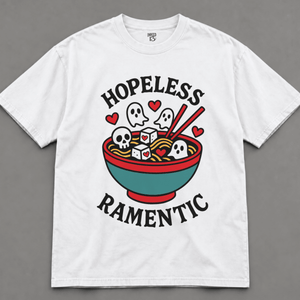 Hopeless Ramantic T-shirt - White - S - Inked 13 Ltd Unisex alternative tattoo apparel