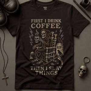 I Slay Things T-Shirt - Brown - S - Inked 13 Ltd