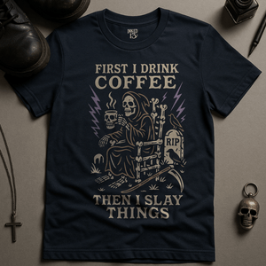 I Slay Things T-Shirt - Navy - S - Inked 13 Ltd
