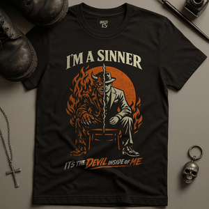 I'm A Sinner T-Shirt - Black - S - Inked 13 Ltd Unisex alternative tattoo apparel