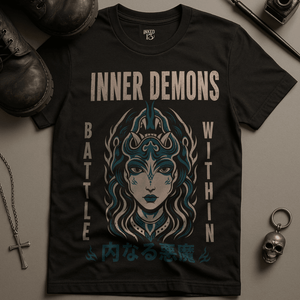 Inner Demons T-Shirt - Black - S - Inked 13 Ltd Unisex alternative tattoo apparel