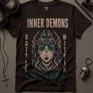 Inner Demons T-Shirt - Brown - S - Inked 13 Ltd Unisex alternative tattoo apparel