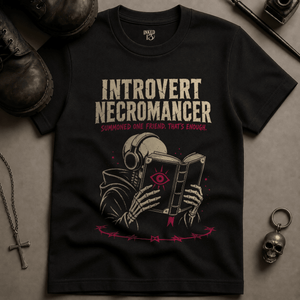 Introvert Necromancer T-shirt - Black - S - Inked 13 Ltd Unisex alternative tattoo apparel