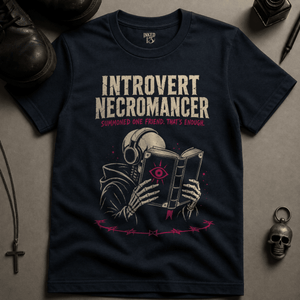 Introvert Necromancer T-shirt - True Navy - S - Inked 13 Ltd Unisex alternative tattoo apparel