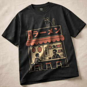 Japanese Bar Heavyweight T-shirt - Black - S - Inked 13 Ltd Unisex alternative tattoo apparel