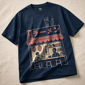 Japanese Bar Heavyweight T-shirt - True Navy - S - Inked 13 Ltd Unisex alternative tattoo apparel