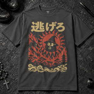 Japanese Wizard Run T-shirt - Graphite - S - Inked 13 - Unisex alternative tattoo apparel.