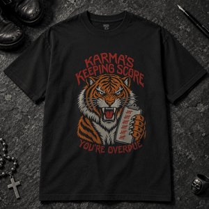 Karma Tiger T-shirt - Black - S - Inked 13 - Unisex alternative tattoo apparel.