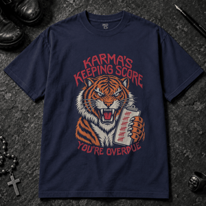 Karma Tiger T-shirt - True Navy - S - Inked 13 - Unisex alternative tattoo apparel.