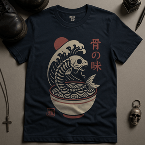 Koi Ramen T-Shirt - Navy - S - Inked 13 Ltd