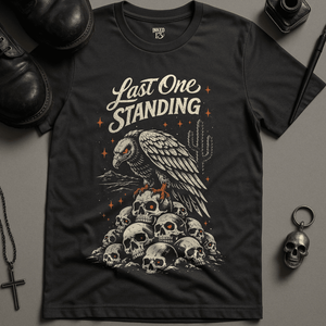Last One Standing T-Shirt - Dark Grey - S - Inked 13 Ltd Unisex alternative tattoo apparel