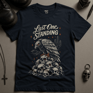 Last One Standing T-Shirt - Navy - S - Inked 13 Ltd Unisex alternative tattoo apparel