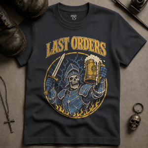 Last Orders T-shirt - Graphite - S - Inked 13 Ltd Unisex alternative tattoo apparel