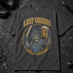 Last Orders T-shirt - Graphite - S - Inked 13 - Unisex alternative tattoo apparel.