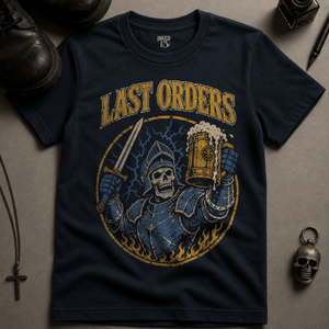 Last Orders T-shirt - True Navy - S - Inked 13 Ltd Unisex alternative tattoo apparel