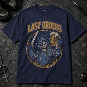 Last Orders T-shirt - True Navy - S - Inked 13 - Unisex alternative tattoo apparel.